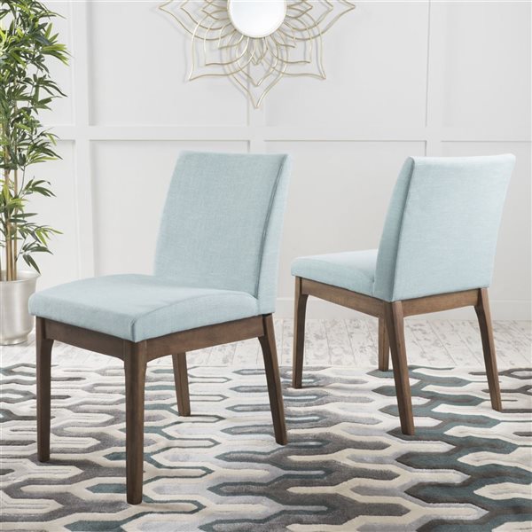 Cape Crack Walnut Wood Frame Mint Polyester Casual Contemporary/Modern Dining Side Chairs - Set of 2