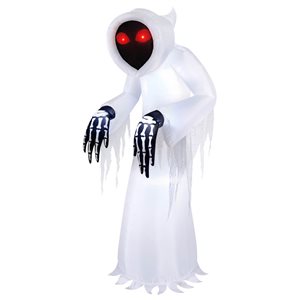 Faucheuse sans visage gonflable d’Halloween par Occasions 7 h. x 2,25 pi l. avec yeux lumineux