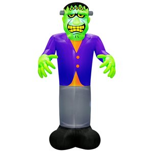 Monstre Frankenstein debout gonflable d'Halloween illuminé par Occasions 20 h. x 9,33 pi l.