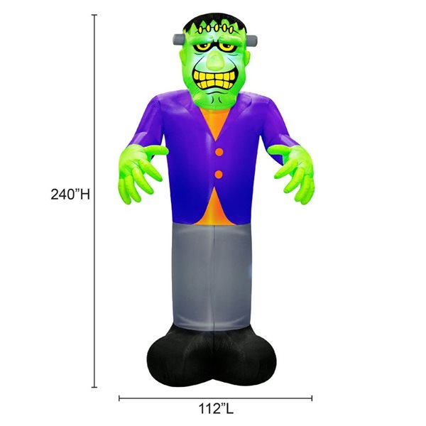 Occasions 20 H x 9.33-ft W Standing Frankenstein Lighted Monster Halloween Inflatable