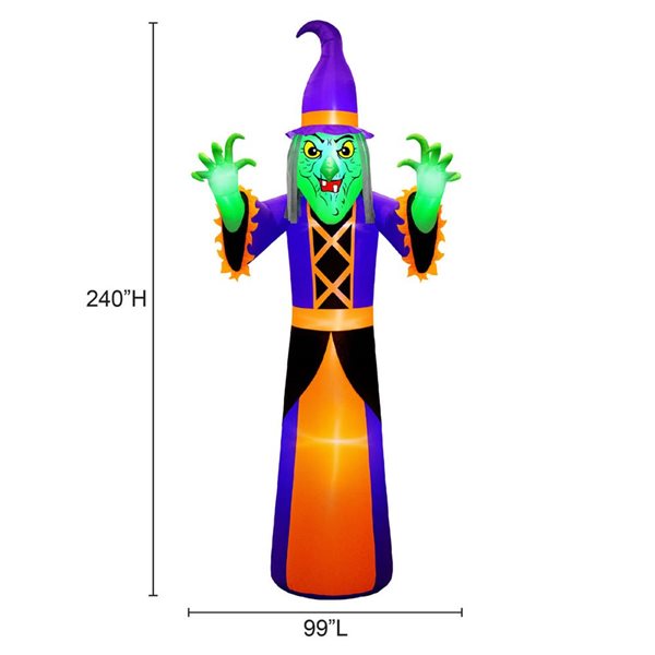 Occasions 20 H x 8.25-ft W Giant Inflatable Lighted Halloween Witch