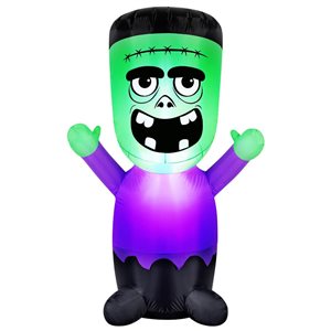 Occasions 5 H x 3-ft W Green and Purple Baby Frankenstein Monster Halloween Inflatable