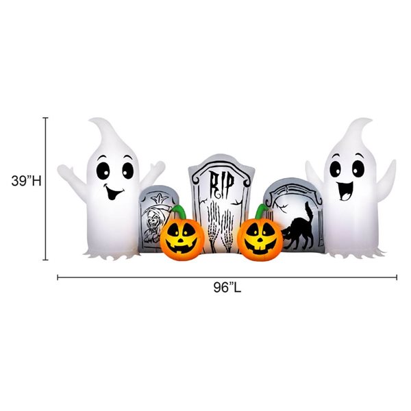 Occasions 8 H x 3.25-ft W Ghost And Tombstone Scene Halloween Inflatable