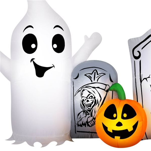 Occasions 8 H x 3.25-ft W Ghost And Tombstone Scene Halloween Inflatable