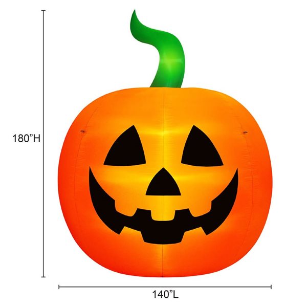 Citrouille illuminée gonflable d'Halloween par Occasions 15 h. x 12 pi l.