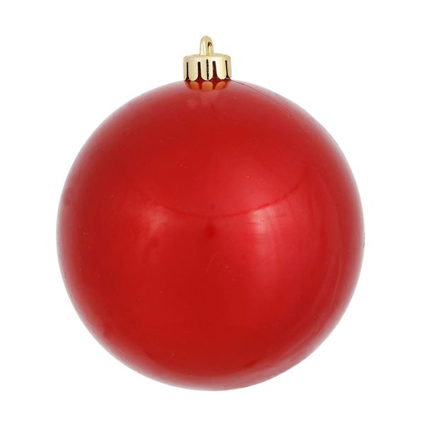 Vickerman 6-in Red Candy Ball Ornament - 4/Bag N591503DCV | RONA