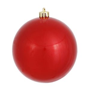 Vickerman 6-in Red Candy Ball Ornament - 4/Bag