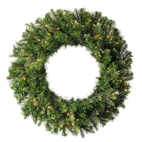 Vickerman 36-in Douglas Fir Artificial Pre-Lit Wreath with Warm White 3 mm Low Voltage LED Wide Angle Lights