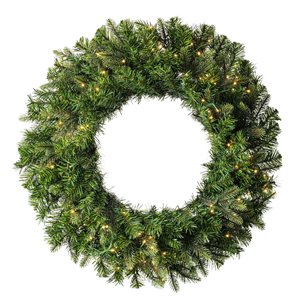 Vickerman 36-in Douglas Fir Artificial Pre-Lit Wreath with Warm White 3 mm Low Voltage LED Wide Angle Lights