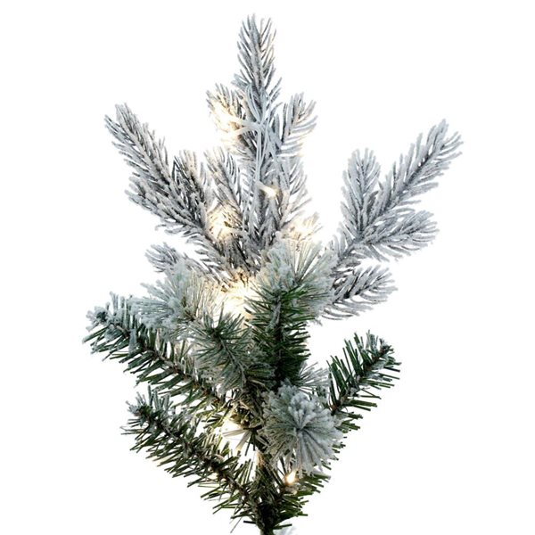 Vickerman 6.5-ft x 39-in Flocked Slim Kiana Artificial Christmas Tree, 3 mm LED Colour Changing Lights