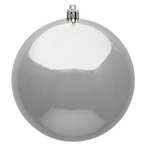 Vickerman 6-in Silver Shiny Ball Ornament - 4/Bag
