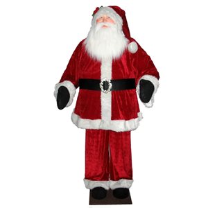 Vickerman 6-ft Unlit Red Velvet Standing or Sitting Santa Claus - Indoor use only