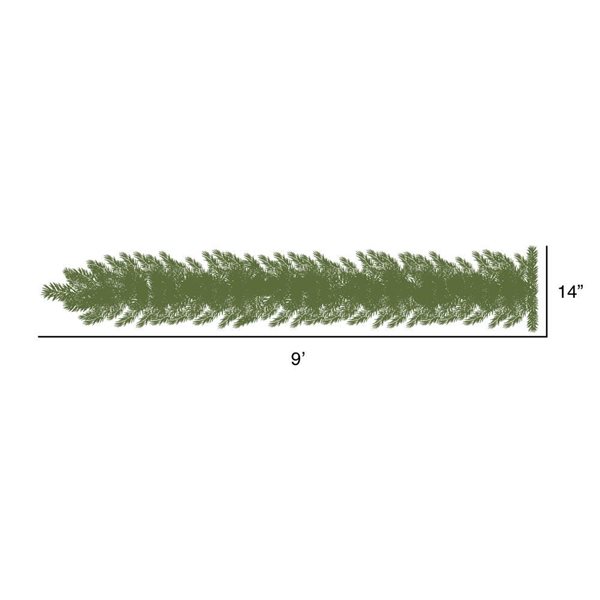 Vickerman 9-ft x 14-in Bangor Mixed Pine Artificial Christmas Garland, Unlit