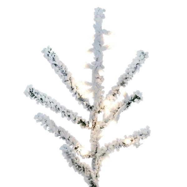 Vickerman 6.5-ft x 42-in Flocked Pistol Pine Artificial Pre-lit Christmas Tree, Warm White 3 mm LED Lights