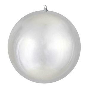 Vickerman 20-in Giant Shiny Silver Ball Christmas Ornament - UV Resistant