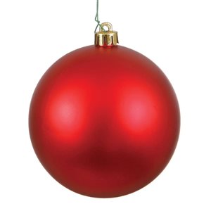 Vickerman 6-in Red Matte Ball Ornament - 4/Bag
