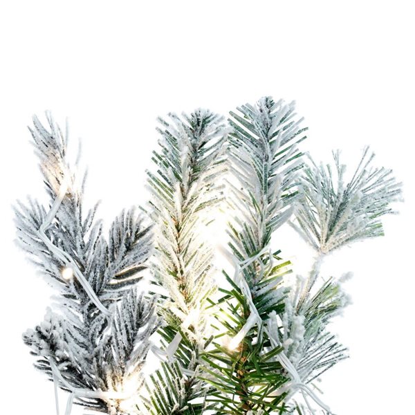 Vickerman 9-ft x 14-in Flocked Kiana Artificial Christmas Garland with Warm White LED Lights