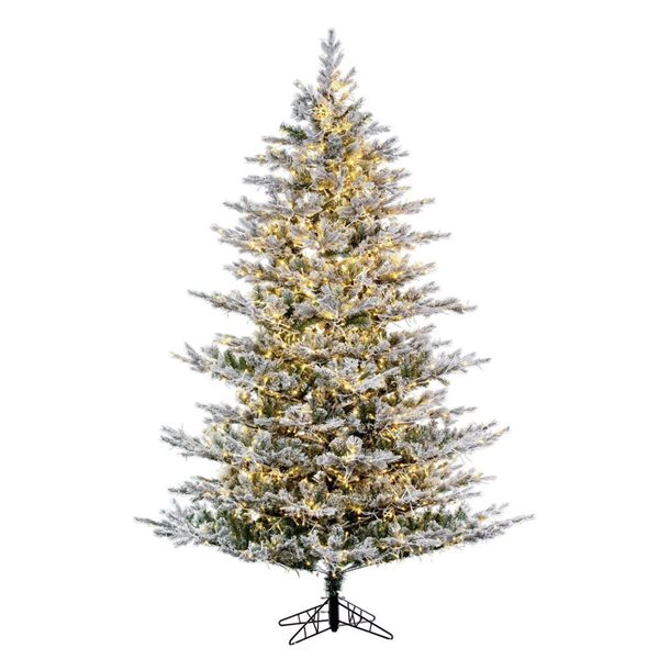 Vickerman 6.5-ft x 54-in Flocked Kiana Artificial Christmas Tree, 3 mm LED Colour Changing Lights