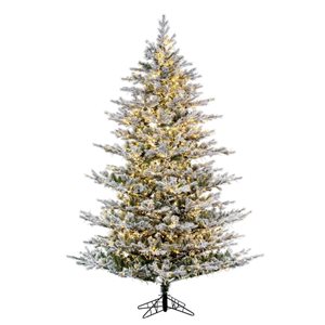 Vickerman 6.5-ft x 54-in Flocked Kiana Artificial Christmas Tree, 3 mm LED Colour Changing Lights