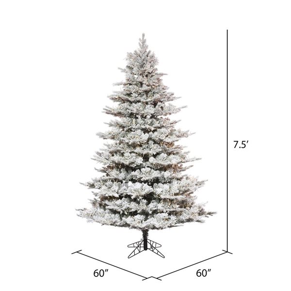 Vickerman 6.5-ft x 54-in Flocked Kiana Artificial Christmas Tree, 3 mm LED Colour Changing Lights