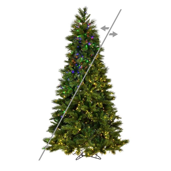 Vickerman 6.5-ft x 40-in Brighton Pine Artificial Christmas Tree with LED Colour Changing Lights