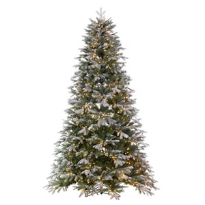 Vickerman 6.5-ft x 50-in Frosted Douglas Fir Artificial Pre-Lit Christmas Tree, Warm White 3 mm LED Lights