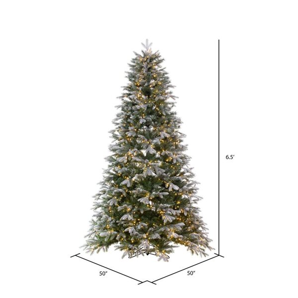 Vickerman 6.5-ft x 50-in Frosted Douglas Fir Artificial Pre-Lit Christmas Tree, Warm White 3 mm LED Lights