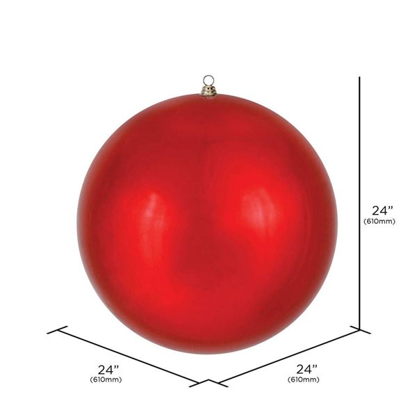 Vickerman 24-in Giant Shiny Red Ball Christmas Ornament - UV Resistant