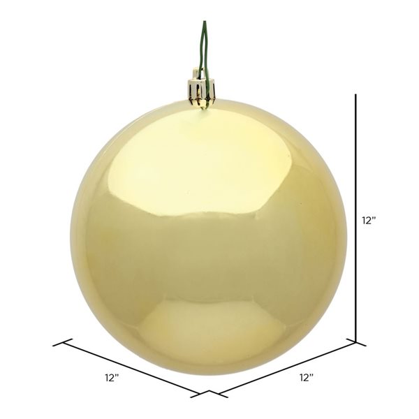 Vickerman 12-in Gold Shiny Ball Ornament