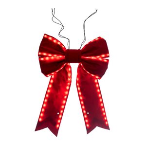 Vickerman 18-in x 23-in Red Velvet Outdoor Christmas Bow with UV Treated Material and Wire to Hang