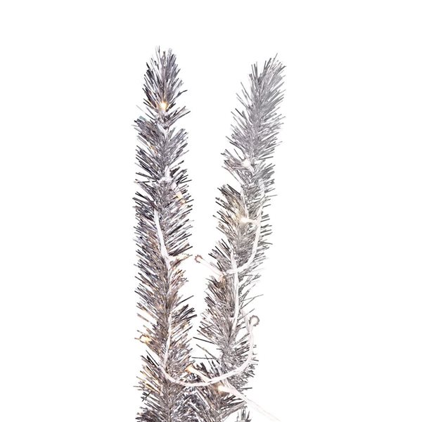 Vickerman 5-ft x 37-in Vintage Aluminum Artificial Tree, Warm White Low Voltage LED 3 mm Lights