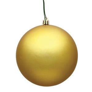 Vickerman 6-in Gold Matte Ball Ornament - 4/Bag