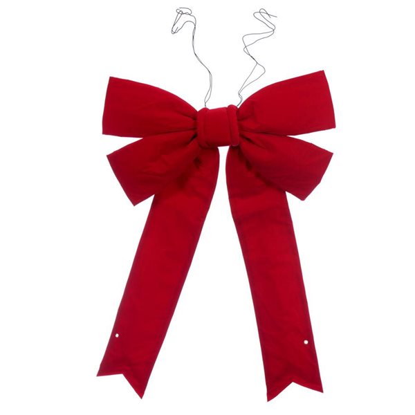 Vickerman 36-in x 45-in Red Velvet Outdoor Christmas Bow with UV Treated Material and Wire to Hang