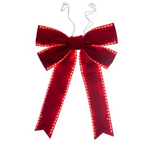 Vickerman 36-in x 45-in Red Velvet Outdoor Christmas Bow with UV Treated Material and Wire to Hang