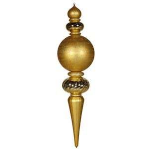 Vickerman 62-in Gold Finial Ornament with Shiny, Matte and Glitter Finishes