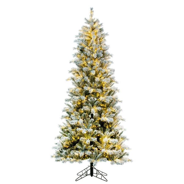 Vickerman 6.5-ft x 38-in Frosted Glacier Pine Artificial Pre-Lit Christmas Tree with Lightly Frosted Tips