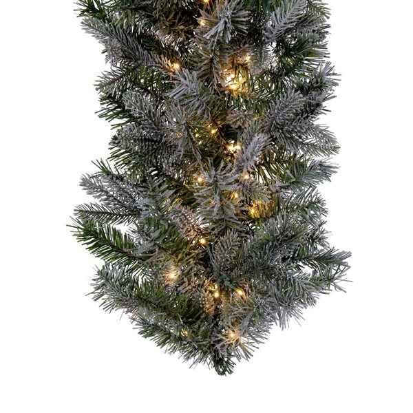 Vickerman 9-ft x 14-in Frosted Douglas Fir Artificial Garland with Warm White LED Lights