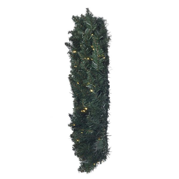 Vickerman 30-in Camdon Fir Artificial Pre-Lit Wreath with Warm White 3 mm Low Voltage LED Wide Angle Lights