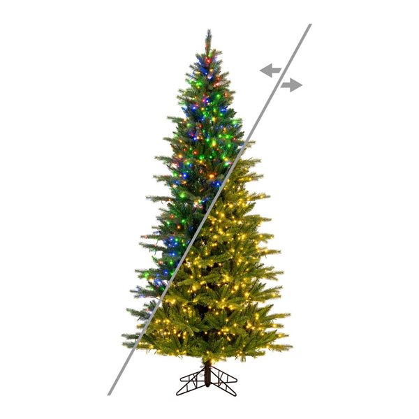 Vickerman 6.5-ft x 40-in Balsam Pine Artificial Christmas Tree, 3 mm LED Colour Changing Lights