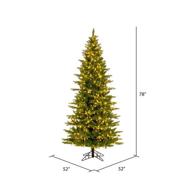 Vickerman 6.5-ft x 40-in Balsam Pine Artificial Christmas Tree, 3 mm LED Colour Changing Lights