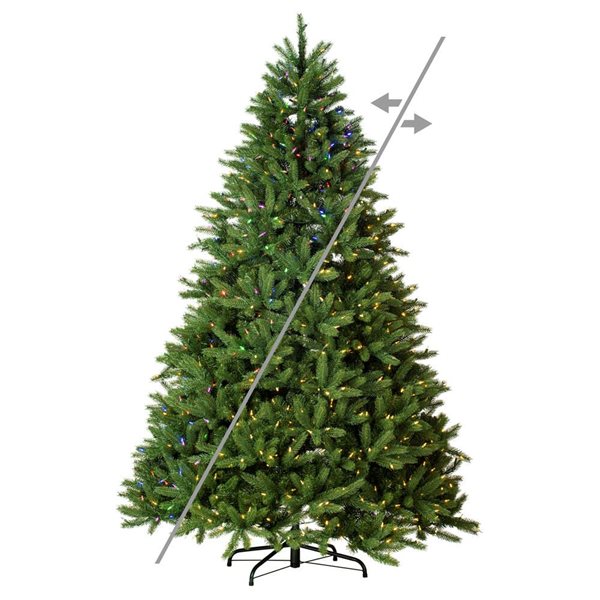 Vickerman 6.5-ft x 55-in Grand Noble Spruce Artificial Christmas Tree with Colour Changing LED Lights