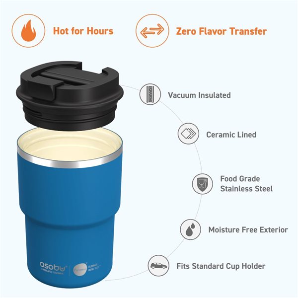 Asobu Coffee Express Puramic Blue 12oz Travel Mug