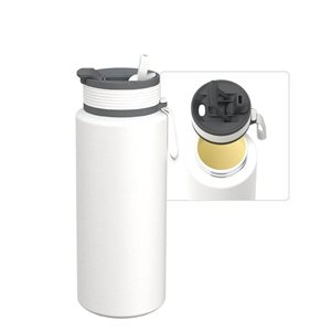 Asobu Boulder White 34 oz Puramic™ Insulated Sport Water Bottle