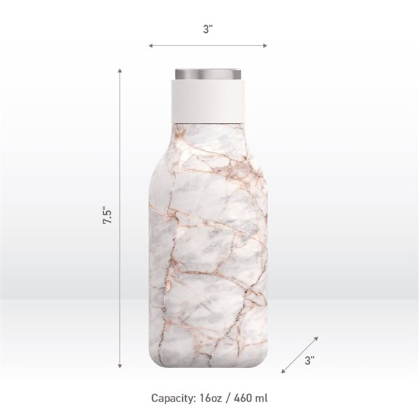 Asobu URBAN Marble 16 oz Vacuum Insulated Water Bottle