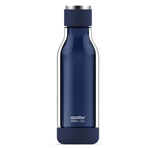 Asobu Inner Peace Blue 17 oz Glass Water Bottle