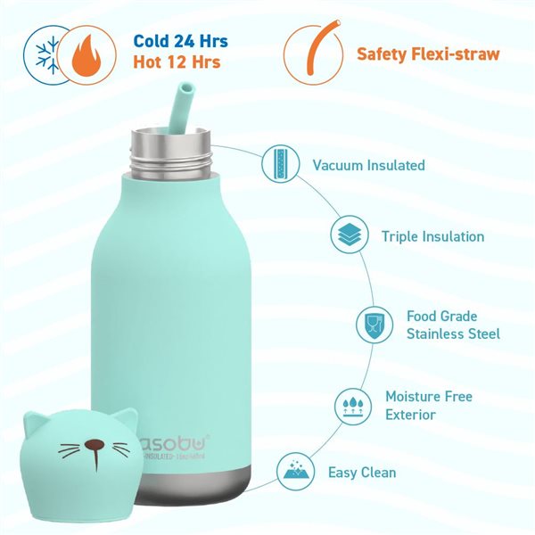 Asobu Bestie Bottle Cat Insulated Water Bottle