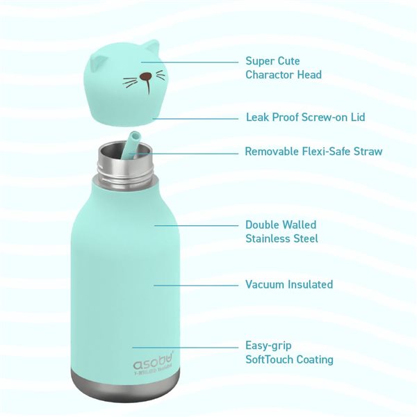 Asobu Bestie Bottle Cat Insulated Water Bottle