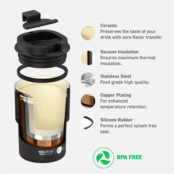 Asobu Coffee Express Black 12oz Travel Mug