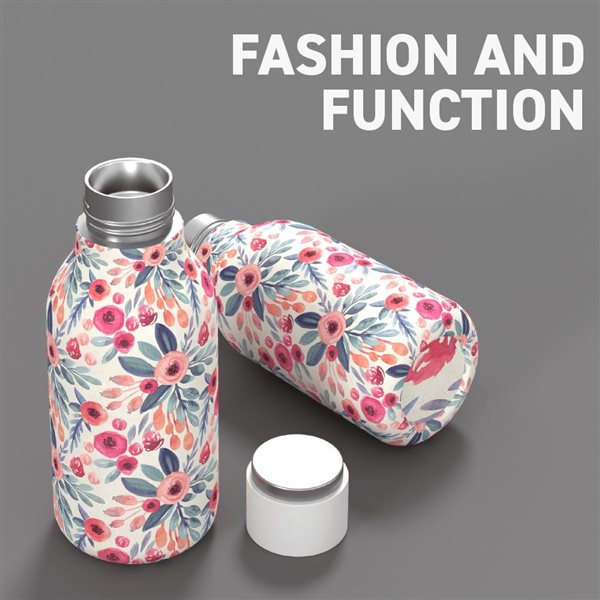 Asobu URBAN Floral 16 oz Vacuum Insulated Water Bottle