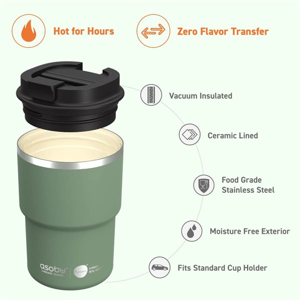 Asobu Coffee Express Basil Green 12oz Travel Mug